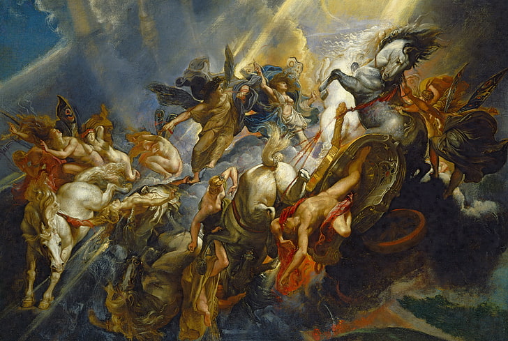 papel tapiz religioso, imagen, Peter Paul Rubens, mitología, The Fall Of Phaeton, Pieter Paul Rubens, Fondo de pantalla HD