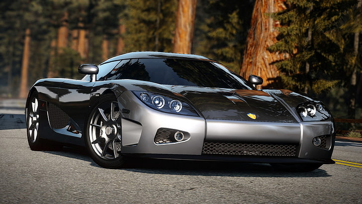 schwarz-silberner Ferrari, Auto, Koenigsegg, Need for Speed, Need for Speed: Heiße Verfolgung, HD-Hintergrundbild