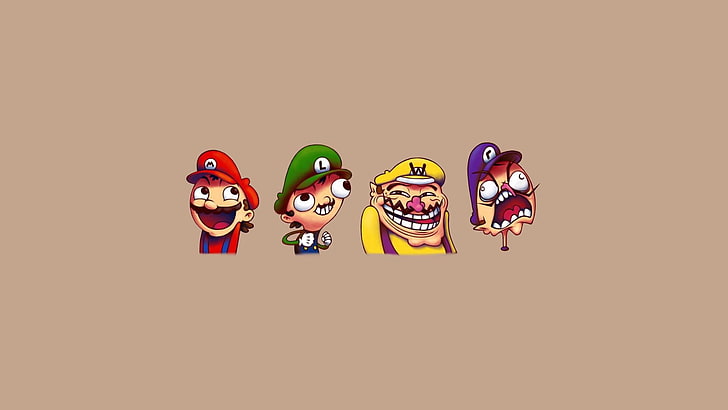 Super Mario illustration, minimalism, memes, art, faces, HD wallpaper