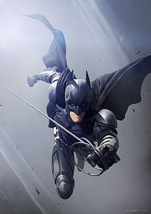 Batmanillustration, 3D, Batman, The Dark Knight Rises, superhjälte, mask, kostymer, HD tapet HD wallpaper