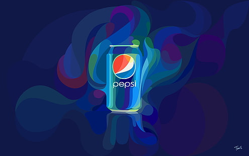 Пепси сода может цифровая живопись, стиль, фон, банка, напиток, пепси, HD обои HD wallpaper