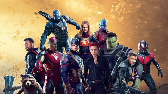 The Avengers, Ant-Man, Avengers, Avengers EndGame, Black Widow, Captain America, Captain Marvel, Hawkeye, Hulk, Iron Man, Nebula (Marvel Comics), Rocket Raccoon, Thor, War Machine, HD tapet HD wallpaper