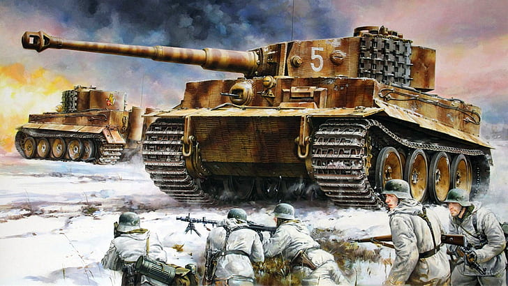 Tigre, la Wehrmacht, tanque pesado alemán, Panzerkampfwagen VI Ausf.H1, Fondo de pantalla HD