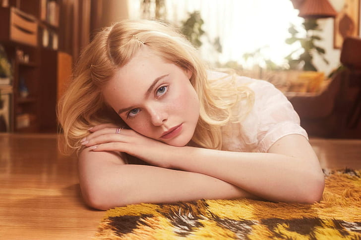 Actresses, Elle Fanning, Actress, American, Blonde, Blue Eyes, Stare, HD wallpaper