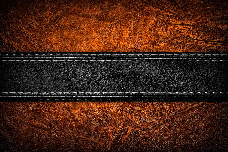 черный кожаный ремень, кожа, текстура, фон, HD обои