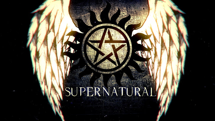 Sobrenatural logotipo, sobrenatural, asas, HD papel de parede