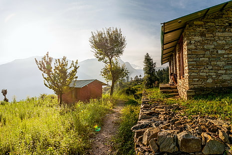 keçi, köyü, Uttarakhand, hindistan, HD masaüstü duvar kağıdı HD wallpaper
