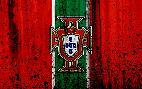 サッカー、ポルトガルナショナルフットボールチーム、エンブレム、ロゴ、ポルトガル、 HDデスクトップの壁紙 HD wallpaper