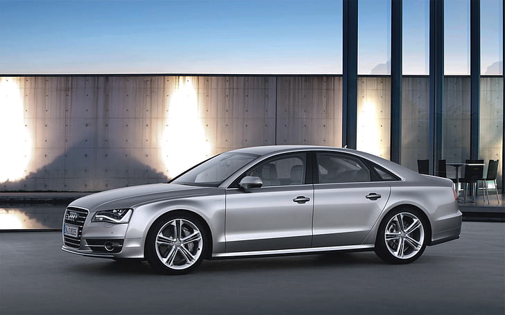 Audi, Machine, Grey, Sedan, Car, Side view, HD wallpaper