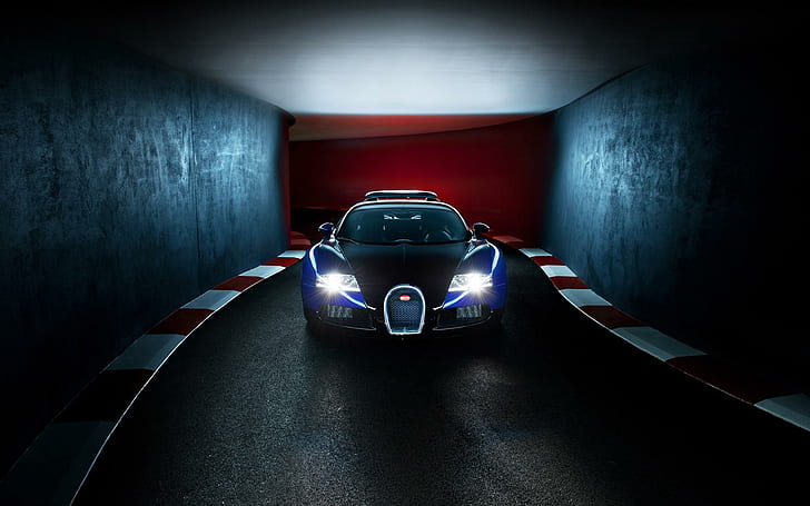 The Bugatti Veyron Grand Touring Car, blue and black bugatti chiron, grand, bugatti, veyron, touring, cars, HD wallpaper