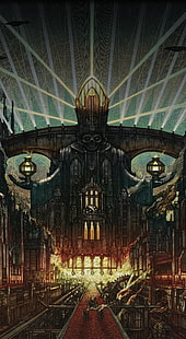 Ilustración de edificios de metal, Ghost B.C., fantasma, Meliora, pantalla vertical, Fondo de pantalla HD HD wallpaper