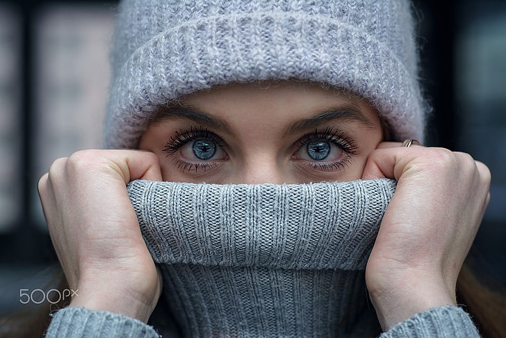 wanita, wajah, mata, mata biru, 500px, Wallpaper HD
