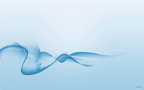 blue wave vector art, abstract, shapes, minimalism, blue background, digital art, HD wallpaper HD wallpaper