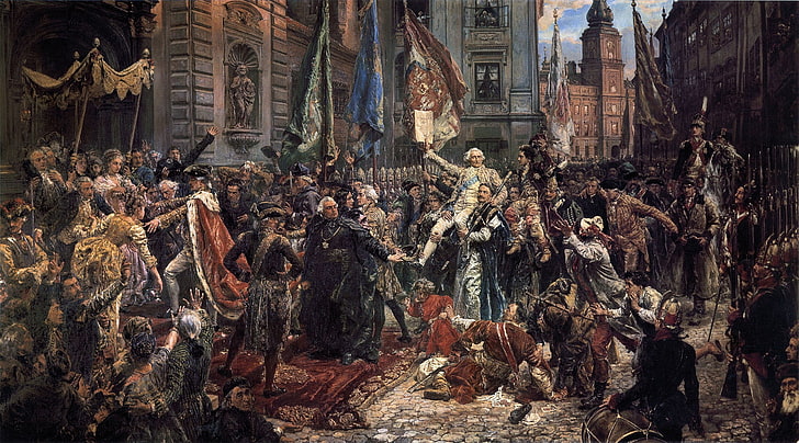 medieval-themed painting, Jan Matejko, history, classic art, Poland, Constitution of Poland, HD wallpaper