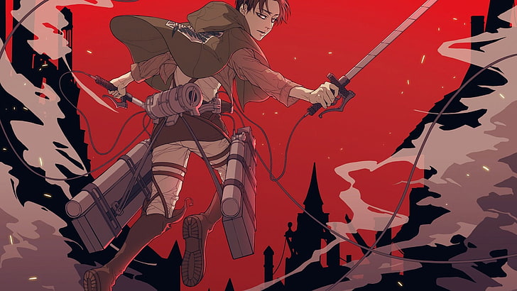 Shingeki no Kyojin, Levi Ackerman, anime, HD wallpaper