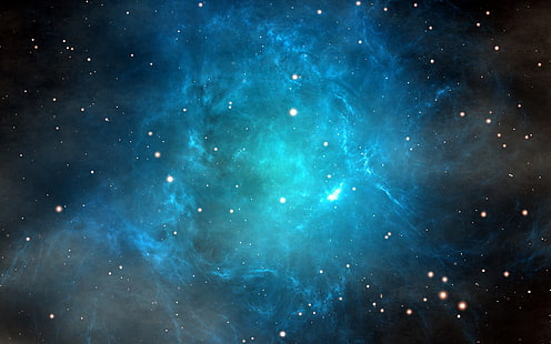 Vintergatan tapeter, utrymme, nebulosa, cyan, rymdkonst, stjärnor, HD tapet HD wallpaper