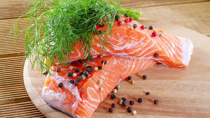 Dill red fish, spices, fish, red, dill, HD wallpaper