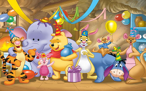 Winnie The Pooh Alles Gute Zum Geburtstag Feier Geburtstagsgeschenke Desktop Hd Wallpaper 2880 × 1800, HD-Hintergrundbild HD wallpaper