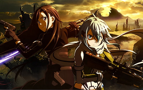 Sword Art Online ، Shinon (Sword Art Online) ، Kirigaya Kazuto ، Gun Gale Online، خلفية HD HD wallpaper