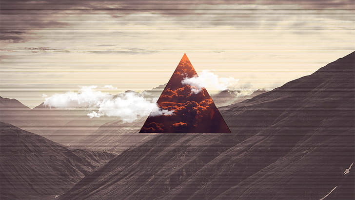 Polyscape, Himmel, Dreieck, digitale Kunst, Landschaft, HD-Hintergrundbild