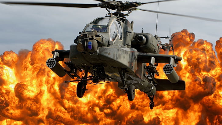 64D, airshows, army, Boeing Apache AH, helicopters, Napalm, HD wallpaper