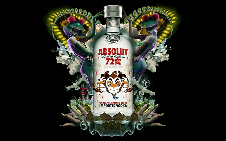 Absolut Vodka Limited Edition., Absolut 72 Import vodka illustration, absolut raspberri, absolut apeach, absolut vanilia, absolut vodka, absolut kurant, absolut peppa, Tapety HD