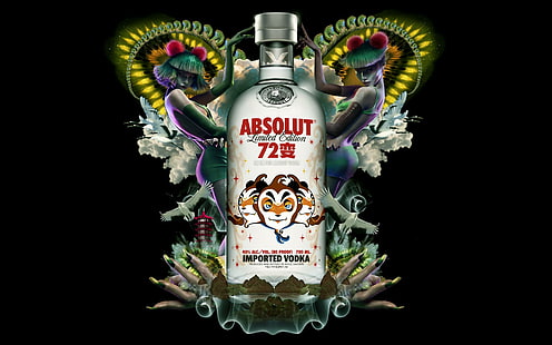 Absolut Vodka Limited Edition., absolut 72 imported vodka illustration, absolut raspberri, absolut apeach, absolut vanilia, absolut vodka, absolut kurant, absolut peppa, HD wallpaper HD wallpaper
