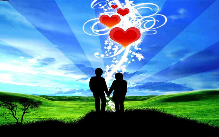 Pasangan cinta Valentine, valentine, cinta, pasangan, Wallpaper HD