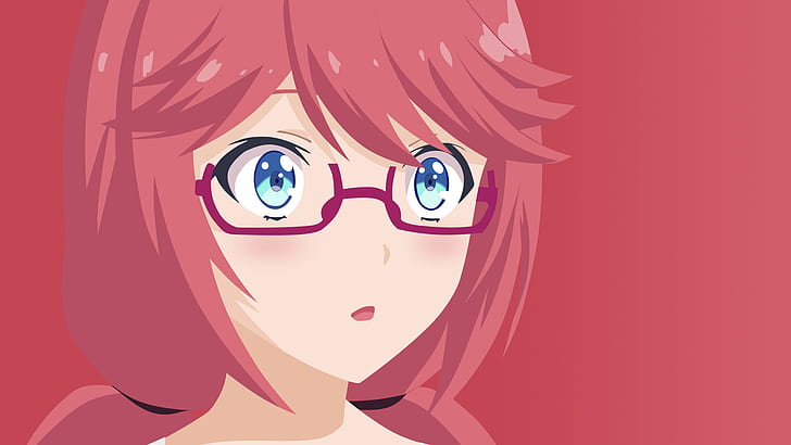 Anime, Sala de aula da elite, Airi Sakura, Óculos, Cabelo rosa, HD papel de parede