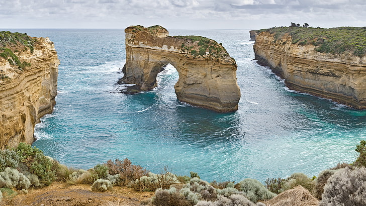 التكوينات الصخرية ، الشاطئ ، الطبيعة ، الجزيرة ، أستراليا، خلفية HD