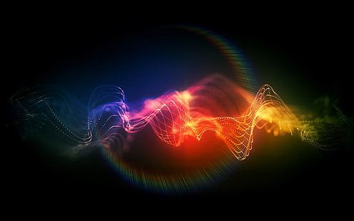 صوت ، موجة ، نور ، ملون ، نمط، خلفية HD HD wallpaper