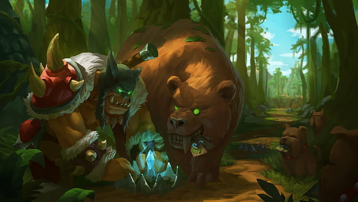 artwork, Hearthstone: Heroes Of Warcraft, Rexxar, videogiochi, world of warcraft, Sfondo HD