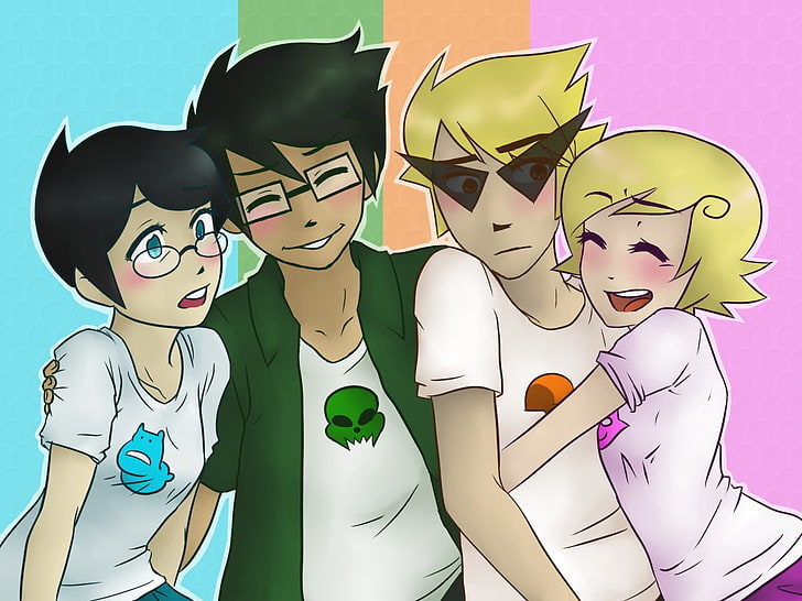 two white and green bird painting, Homestuck, artwork, HD wallpaper