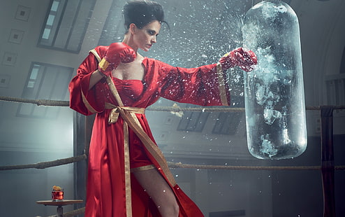 เสื้อคลุมผู้หญิงสีแดง Eva Green มวยนักแสดงคนดัง, วอลล์เปเปอร์ HD HD wallpaper