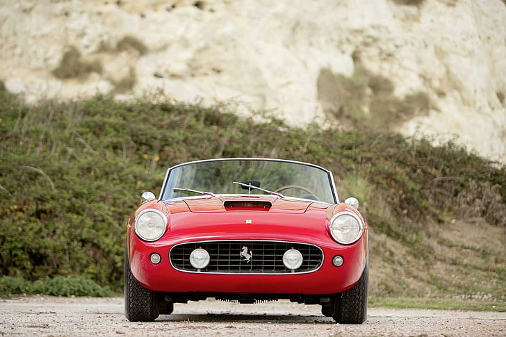 1960, 250-gt, california, cars, classic, ferrari, red, spider, HD wallpaper  | Wallpaperbetter