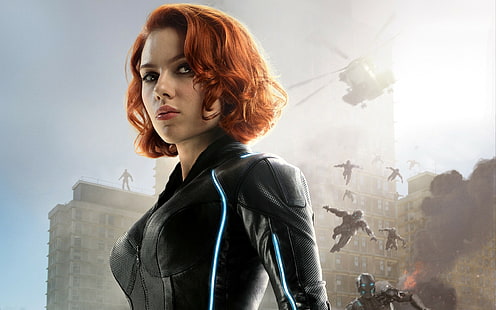 Vingadores: Era de Ultron, mulheres, Os Vingadores, ruiva, atriz, Scarlett Johansson, Viúva Negra, HD papel de parede HD wallpaper