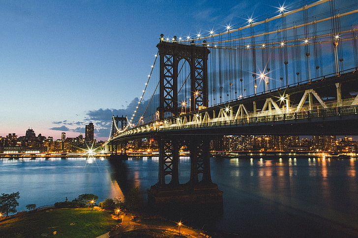 Cityscape, jembatan, bangunan, Jembatan Manhattan, Wallpaper HD