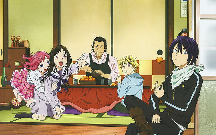 Anime, Noragami, Daikoku (Noragami), Hiyori Iki, Kofuku Ebisu, Yato (Noragami), Yukine (Noragami), HD wallpaper