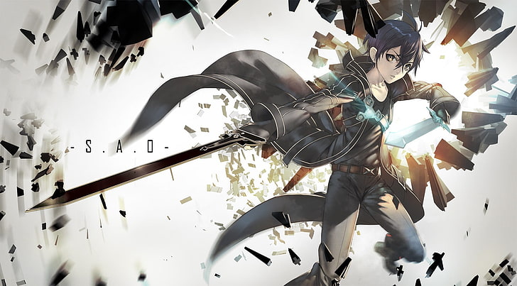 رجل يحمل خلفية السيوف ، Sword Art Online ، Kirigaya Kazuto، خلفية HD