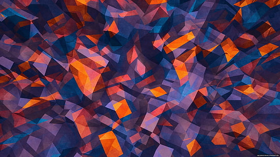 фиолетовые и оранжевые обои, абстрактные, текстуры, красочные, цифровое искусство, формы, HD обои HD wallpaper