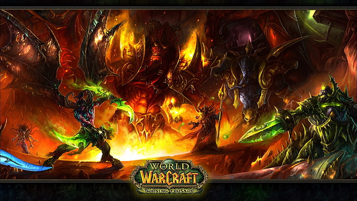 Warcraft duvar kağıdı, video oyunları, Warcraft Dünyası, Illidan Fırtına, Jaraxxus, Archimonde, Kael'thas, World of Warcraft: Yanan Haçlı Seferi, HD masaüstü duvar kağıdı