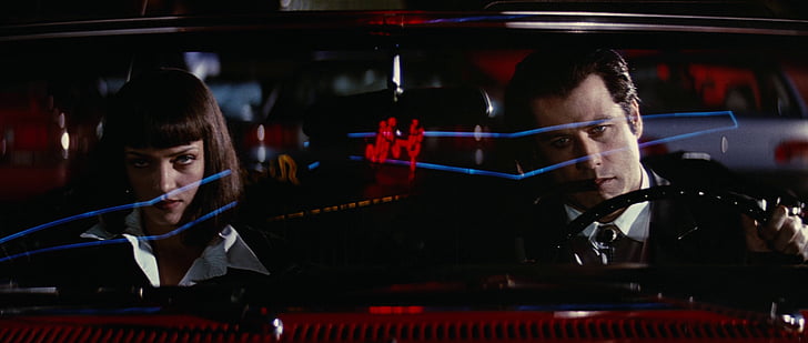 Film, Pulp Fiction, John Travolta, Mia Wallace, Uma Thurman, Vincent Vega, HD-Hintergrundbild
