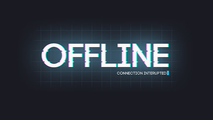 Offline Connection Interupted логотип, простой фон, текст, типография, цитата, офлайн, цифровое искусство, интернет, компьютер, HD обои