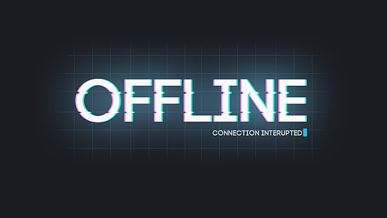 Offline Connection Interupted логотип, простой фон, текст, типография, цитата, офлайн, цифровое искусство, интернет, компьютер, HD обои HD wallpaper