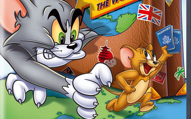 Tom And Jerry Around The World Skrivbordsunderlägg Ladda ner gratis 1920 × 1200, HD tapet
