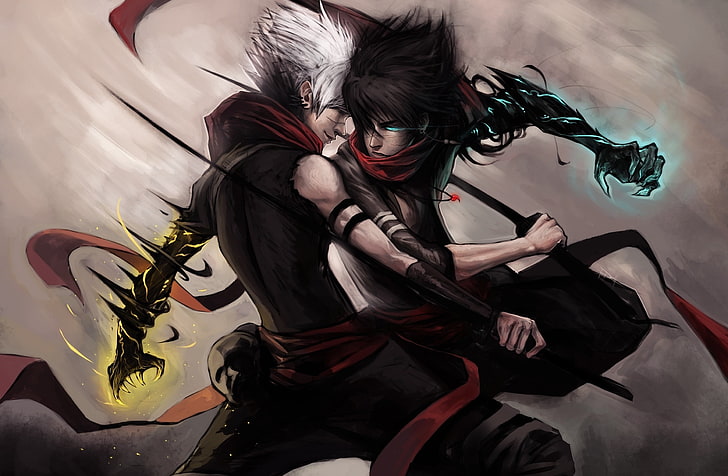 black haired male anime character illustrations, anime, warrior, battle, HD wallpaper