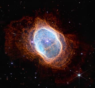 Космически телескоп Джеймс Уеб, космос, звезди, мъглявина, мъглявина Южен пръстен, NGC3132, HD тапет HD wallpaper