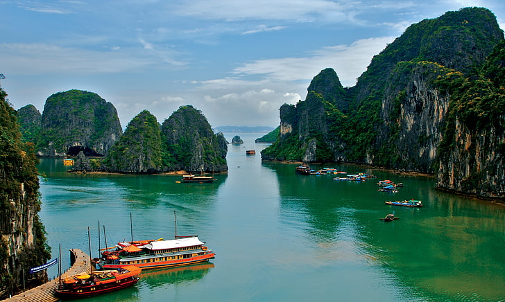 녹색 바다, 베트남, 열대, 바다, HD 배경 화면