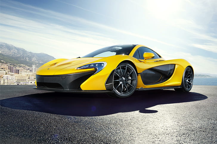 McLaren Cars, жълт mclaren p1, автомобили, mclaren, луксозни автомобили, жълт, лукс, HD тапет