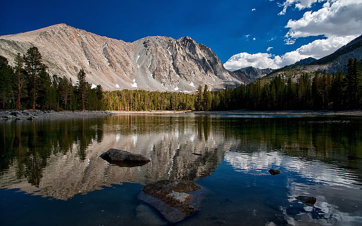 Dorothy Lake California, dorothy lake, sierra nevada, california, mountains, forest, lake reflection, HD wallpaper